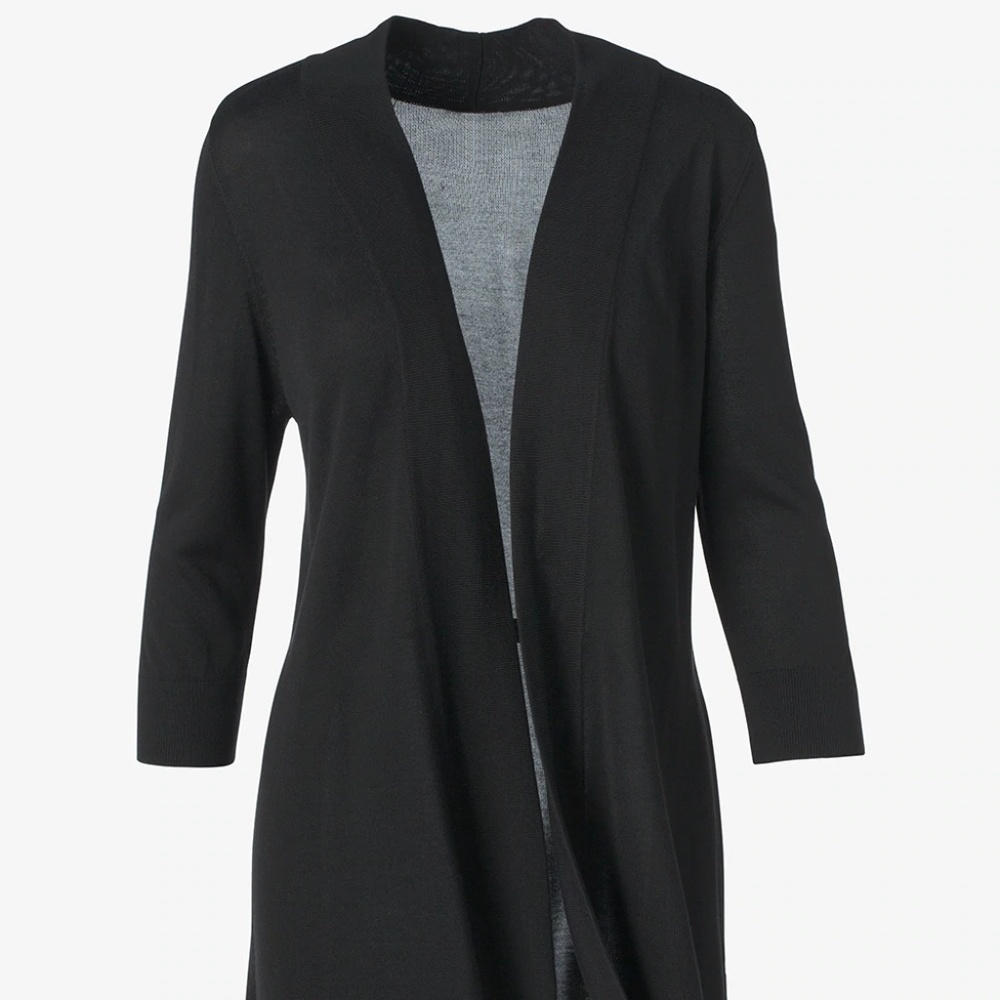 Chico's 3/4 Sleeve Black Cardigan Sweater Size 2